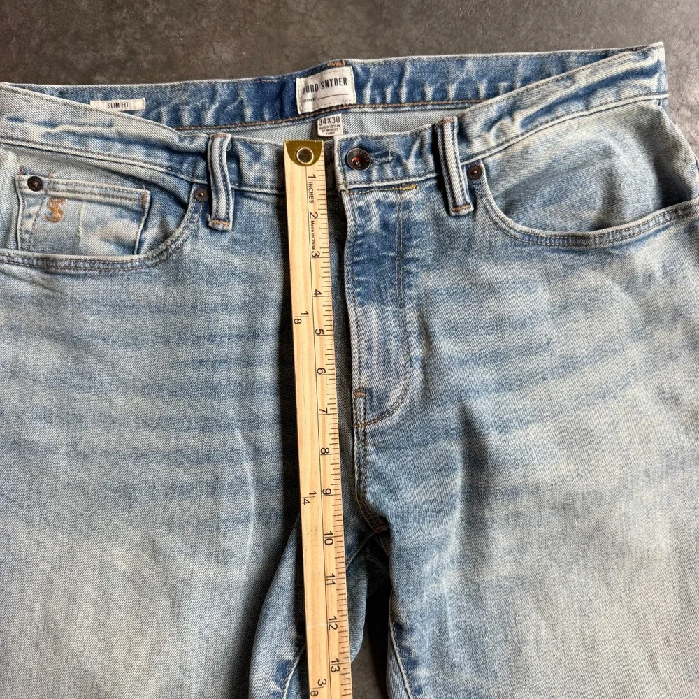 Todd Snyder Slim Fit Jeans Men's 34x30 Light Wash Stretch Denim Casual Pants